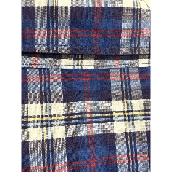Barbour Shirt Men Large Blue Plaid Highland Check 8 Tailored Long Sleeve Buttons - Picture 10 of 15